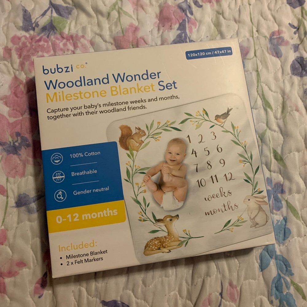 Bubzi Woodland Wonder Milestone Blanket Set